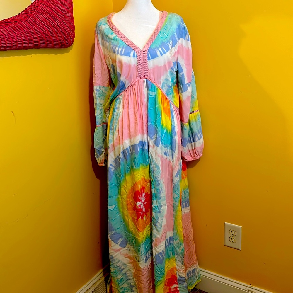 Crown And Ivy Size Large Tie Dyed Maxi Dress New Without Tags